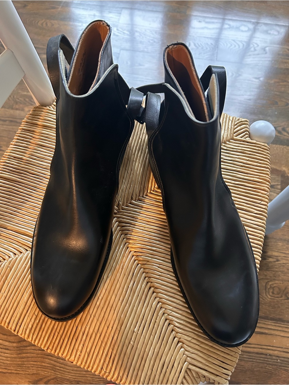 Men's Black Leather Pull-On tank/police Boots